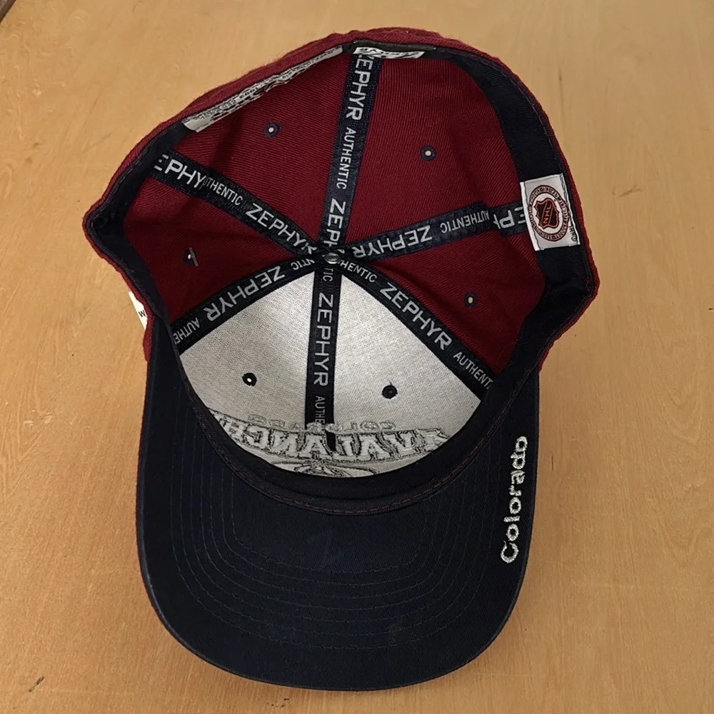 Authentic Fitted 7 1/2 Zephyr Hat Colorado Avalanche Hockey